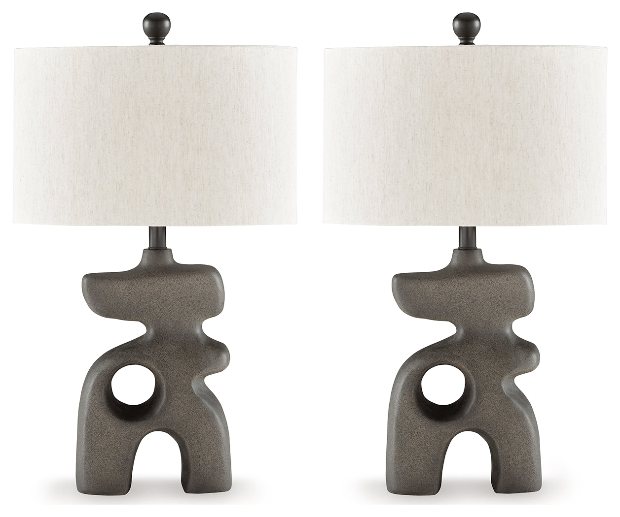 Danacy Distressed Black Table Lamp (Set of 2)- Viva Furn