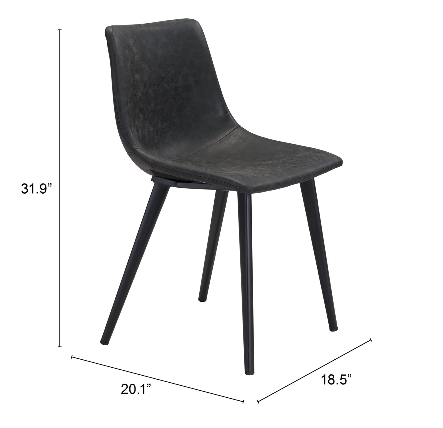 Daniel Vintage Black Dining Chair (Set of 2) - Ornate Home