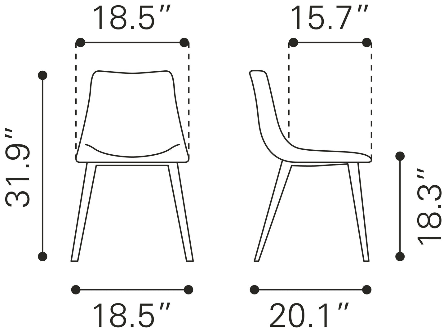 Daniel Vintage Brown Dining Chair (Set of 2) - Ornate Home