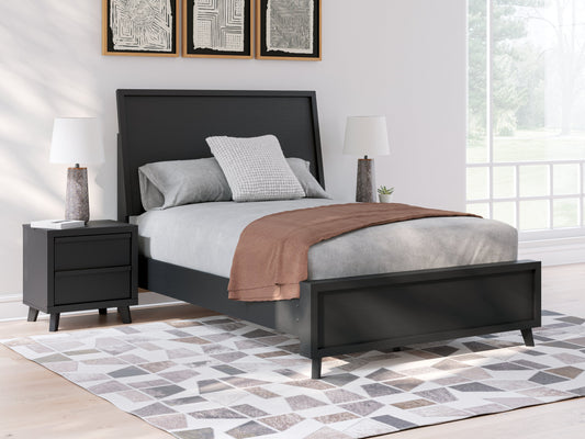 Danziar Black Full Panel Bed- Viva Furn