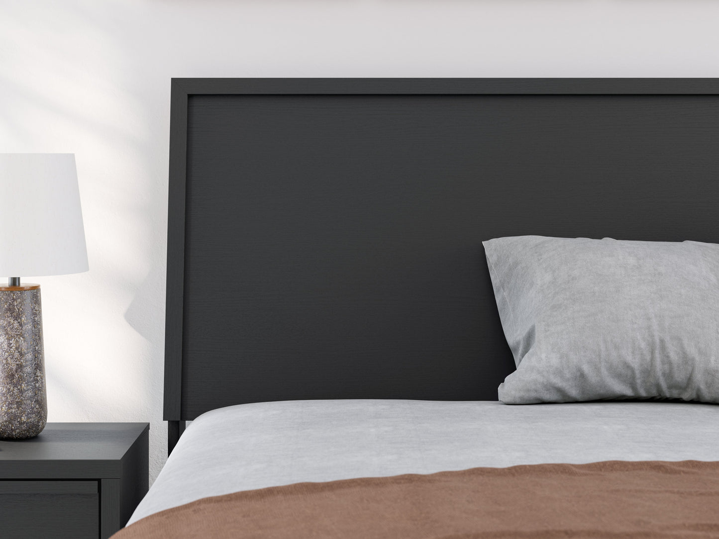 Danziar Black Full Panel Bed- Viva Furn