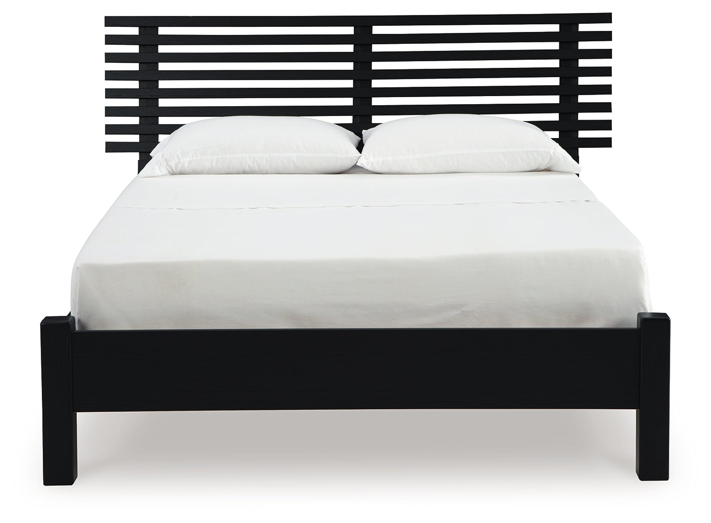 Danziar Black Full Slat Panel Bed- Viva Furn