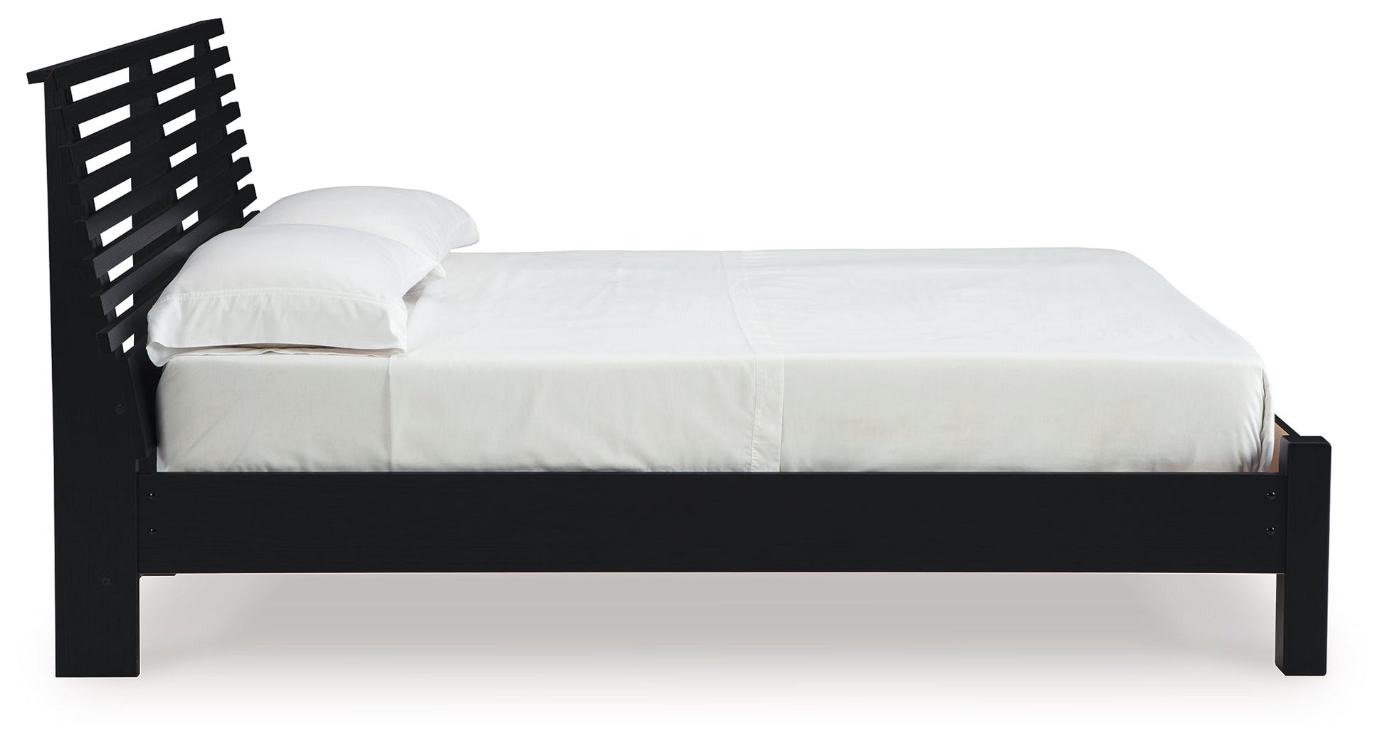 Danziar Black Full Slat Panel Bed- Viva Furn