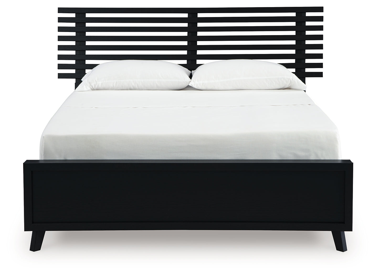Danziar Black Full Slat Panel Bed- Viva Furn