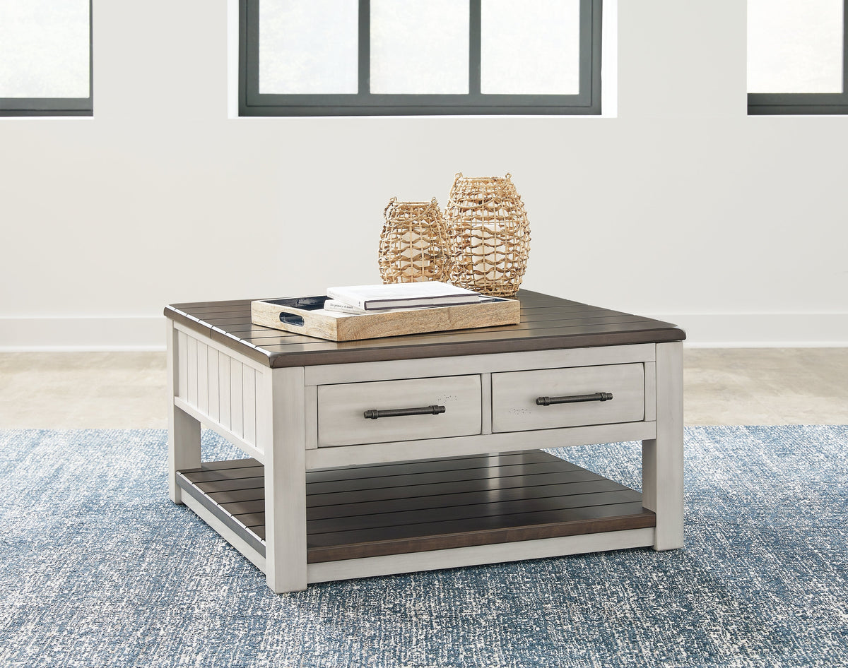 Darborn Gray/Brown Lift-top Coffee Table and 2 Chairside End Tables - Ornate Home