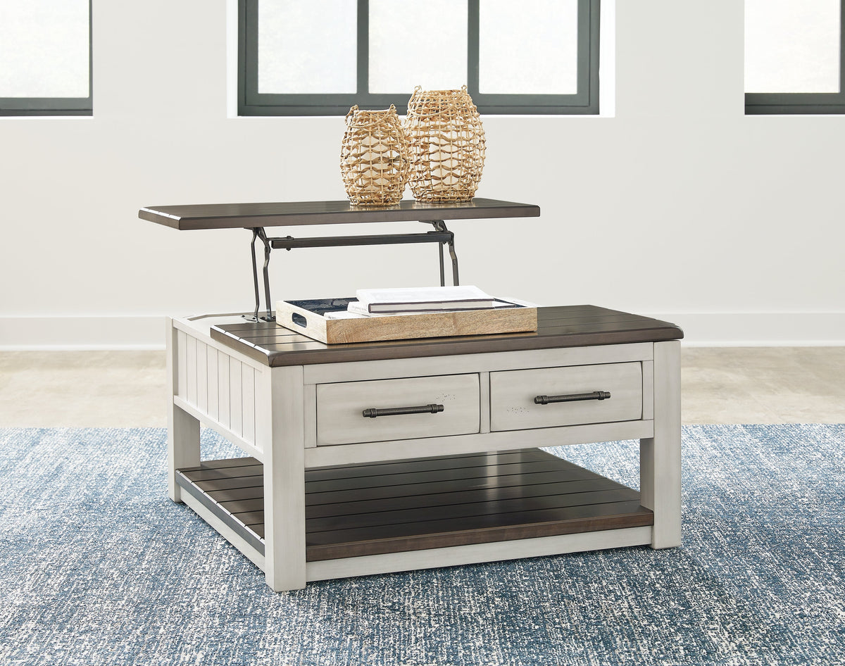 Darborn Gray/Brown Lift-top Coffee Table and 2 Chairside End Tables - Ornate Home