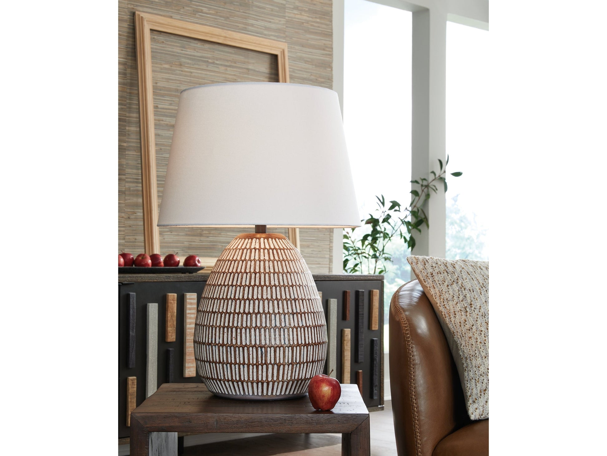 Darrich Beige/White 2-Piece Lamp Set- Viva Furn