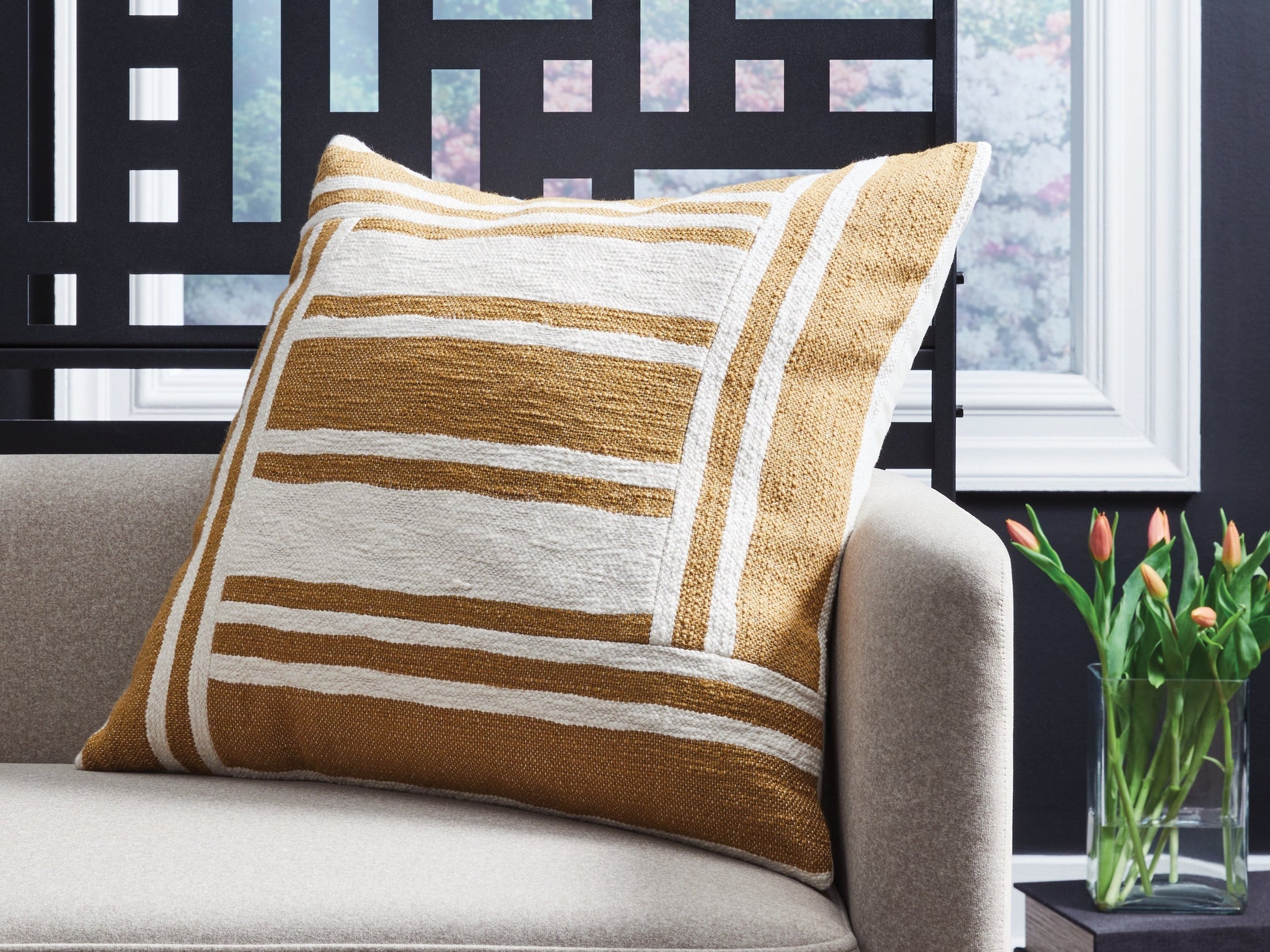 Darrman Ochre/Ivory Pillow (Set of 4)- Viva Furn