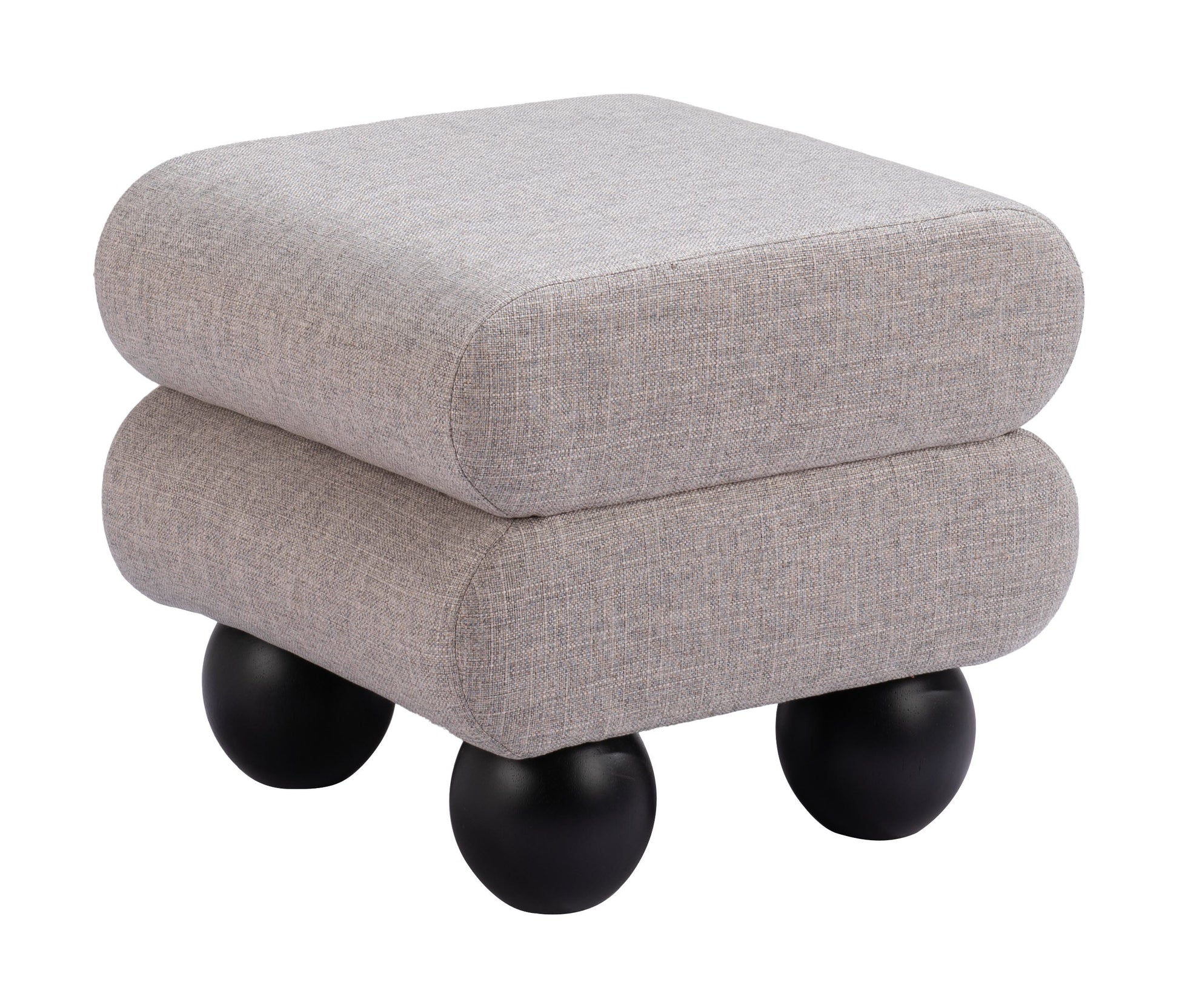 Davao Gray Ottoman - Ornate Home
