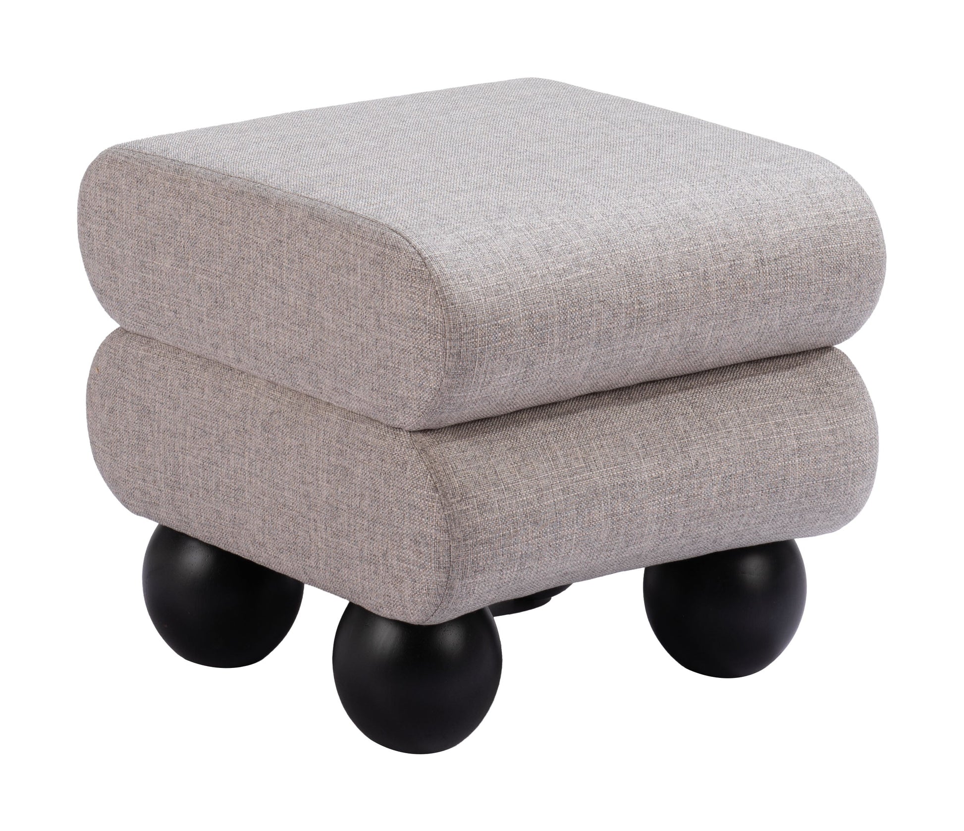 Davao Gray Ottoman - Ornate Home