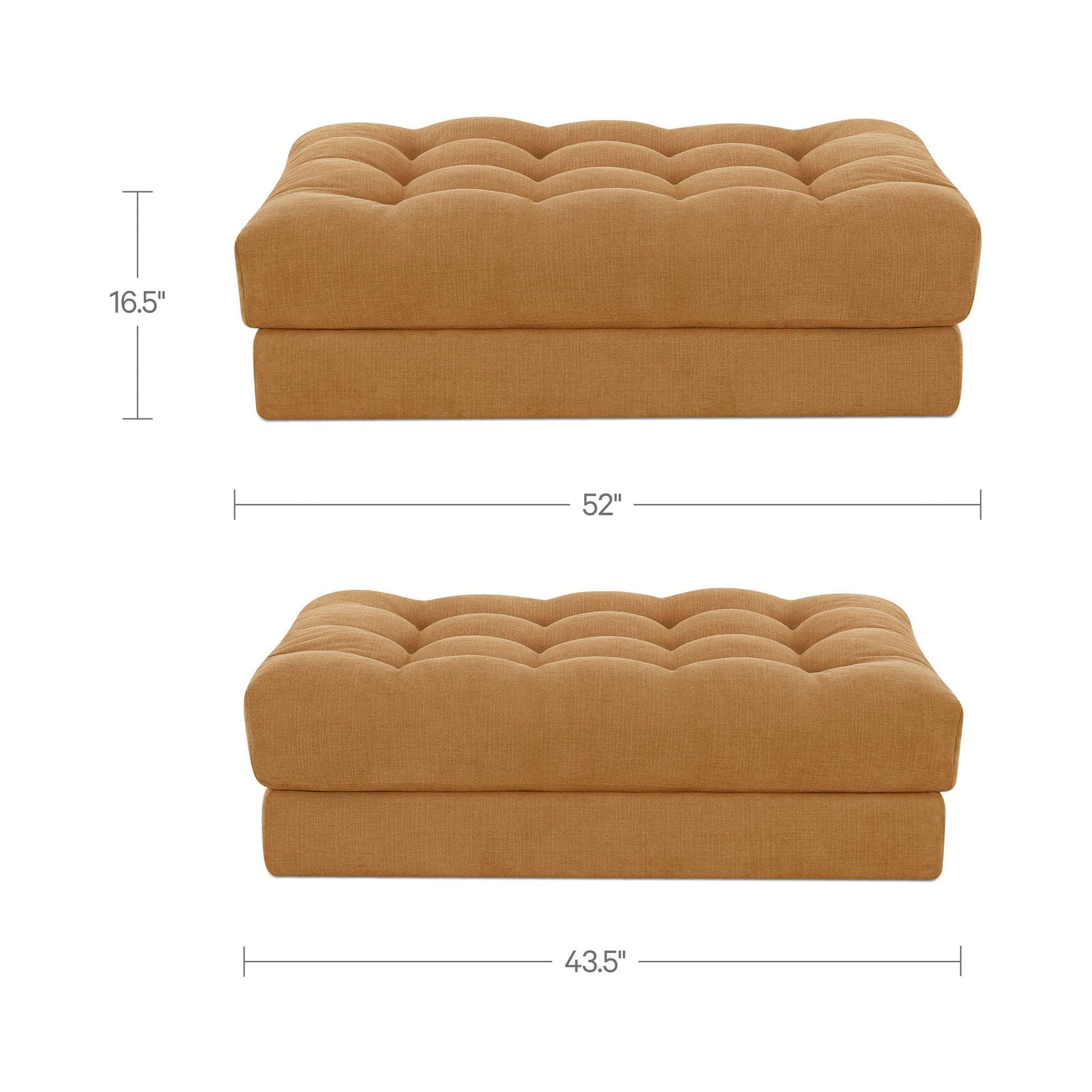 Davie Golden Yellow Ottoman - Ornate Home