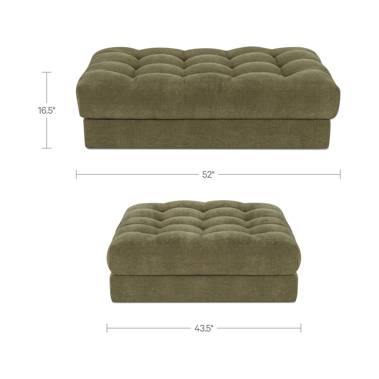 Davie Olive Ottoman - Ornate Home
