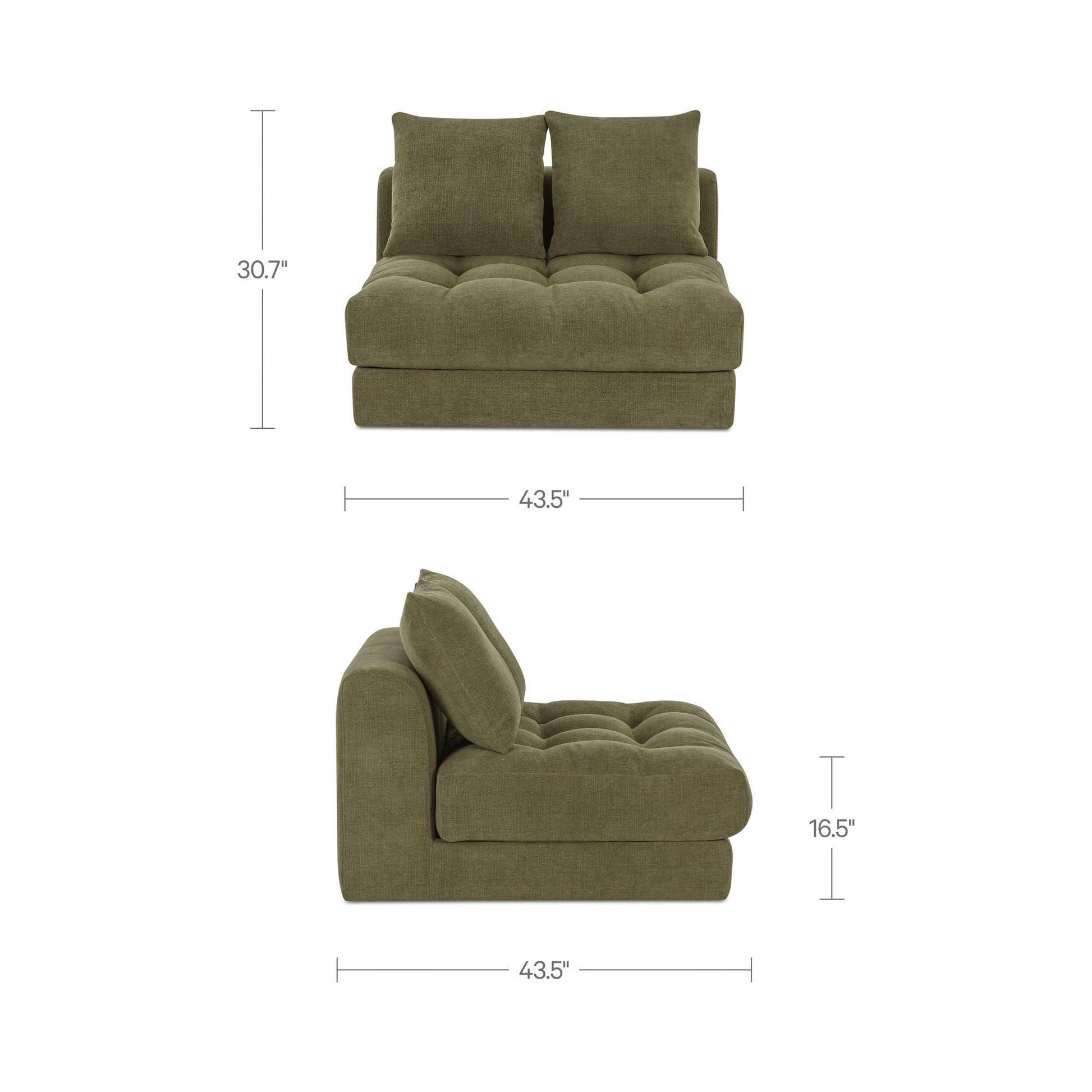 Davie Olive Slipper Chair - Ornate Home
