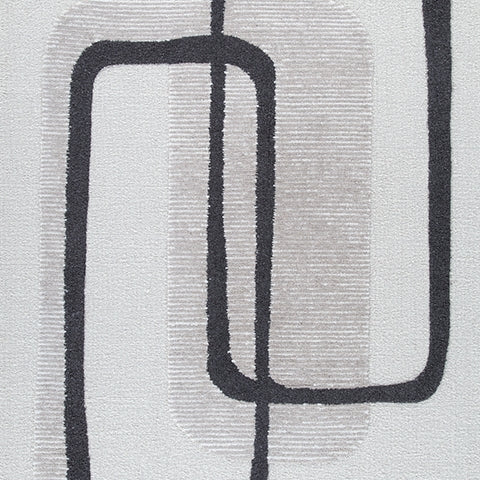 Davismour Ivory/Taupe/Charcoal Large Rug- Viva Furn