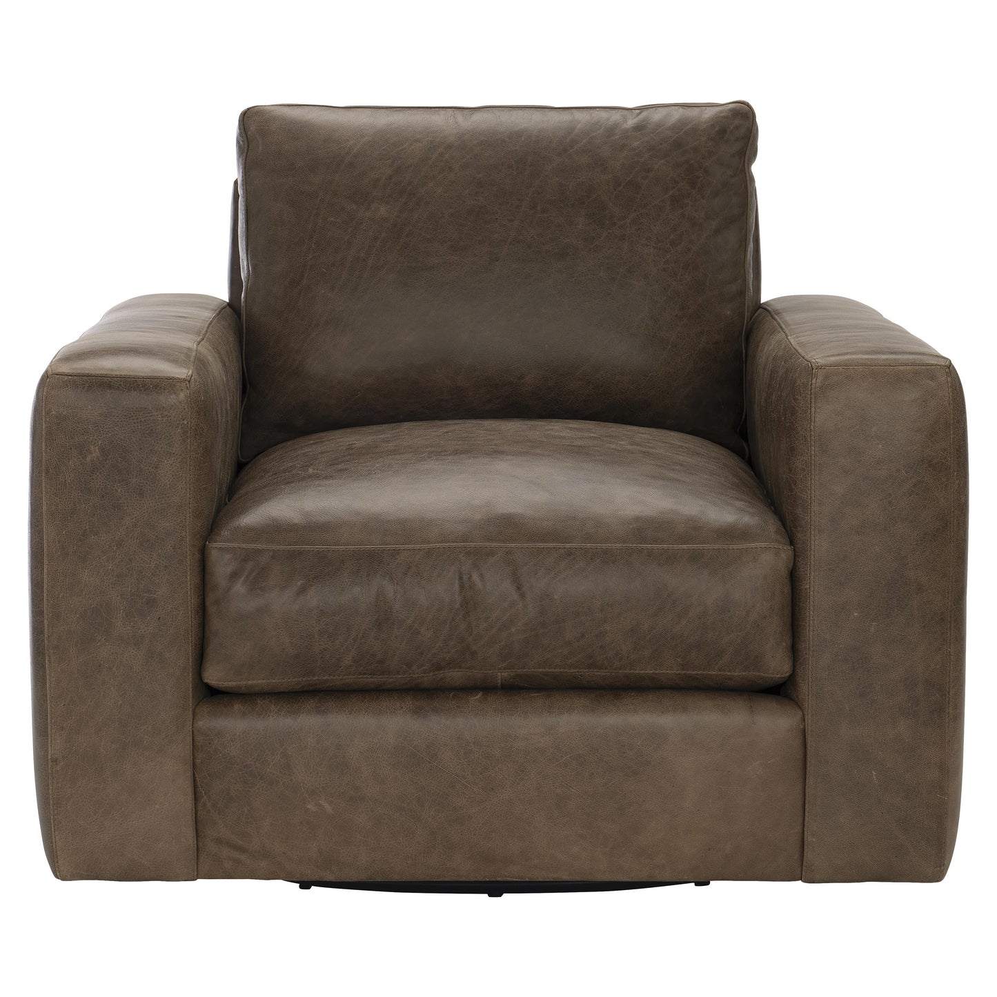Dawkins Brown Leather Swivel Chair - Ornate Home