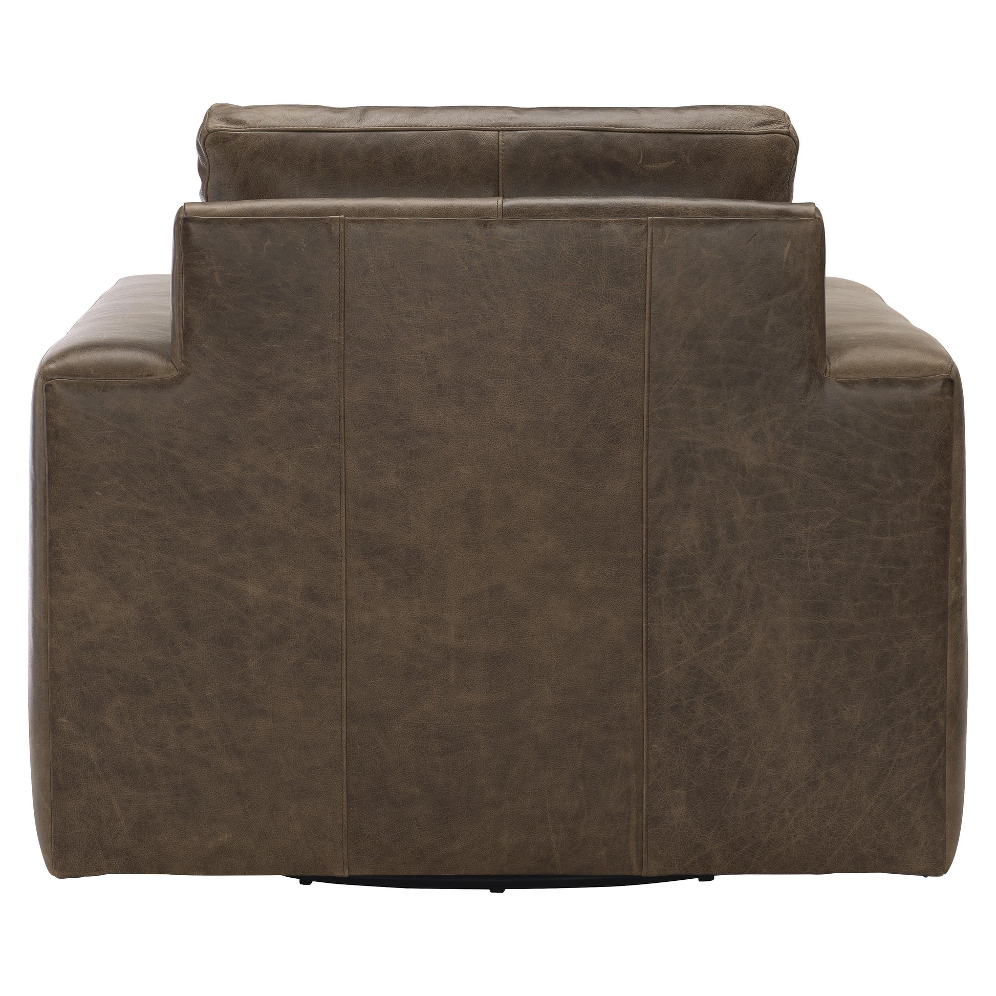 Dawkins Brown Leather Swivel Chair - Ornate Home