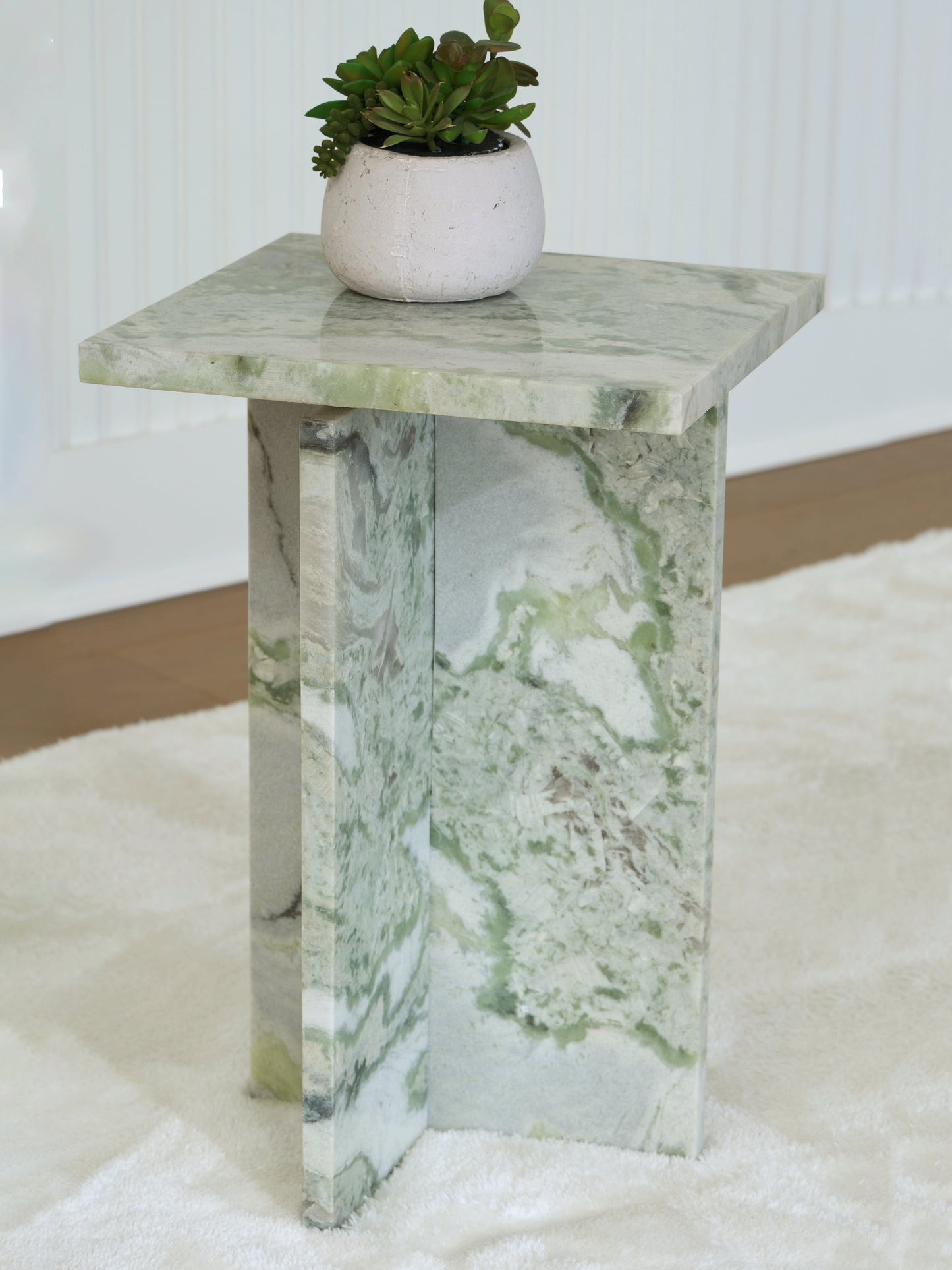 Deaconwell White/Green Accent Table- Viva Furn