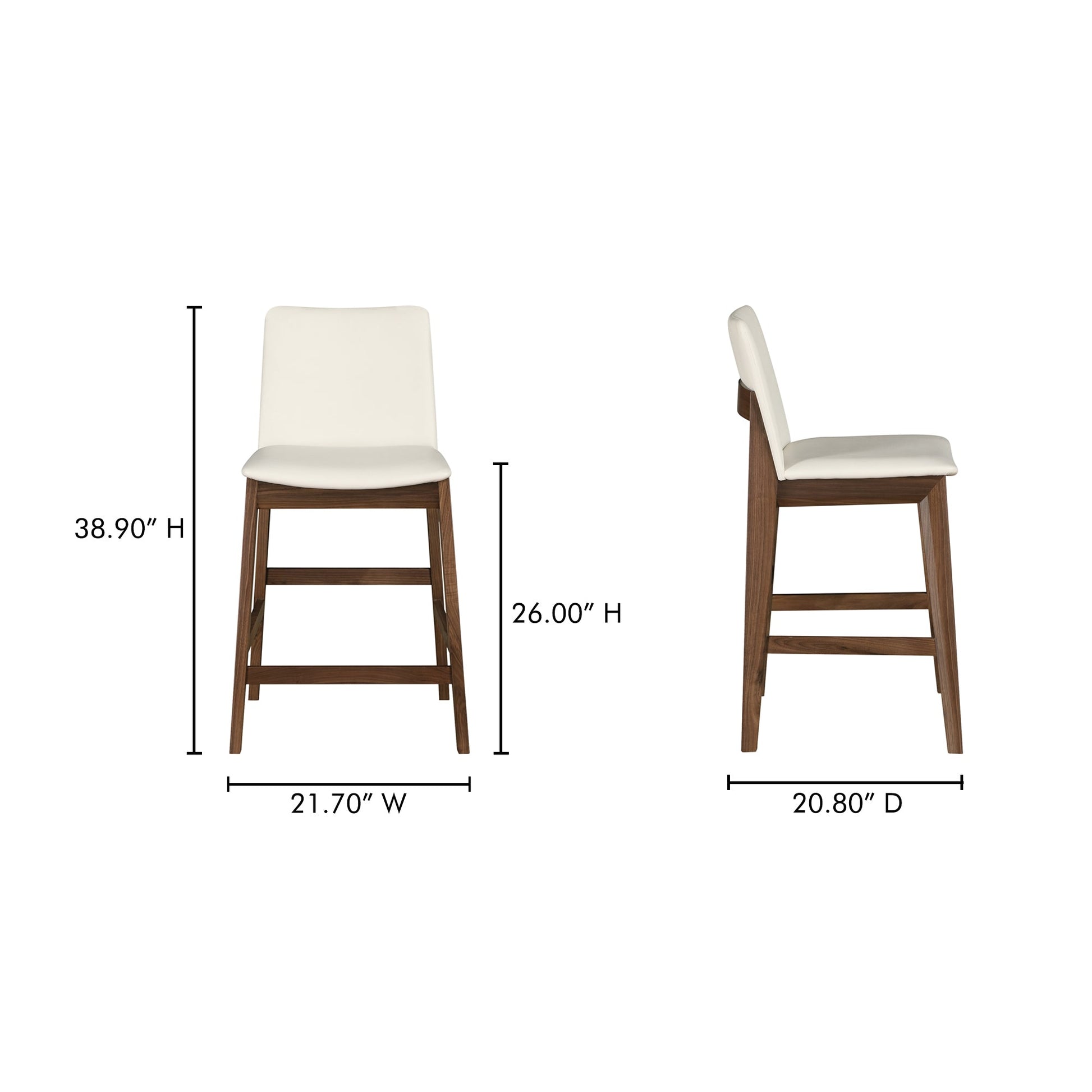 Deco White Counter Stool - Ornate Home