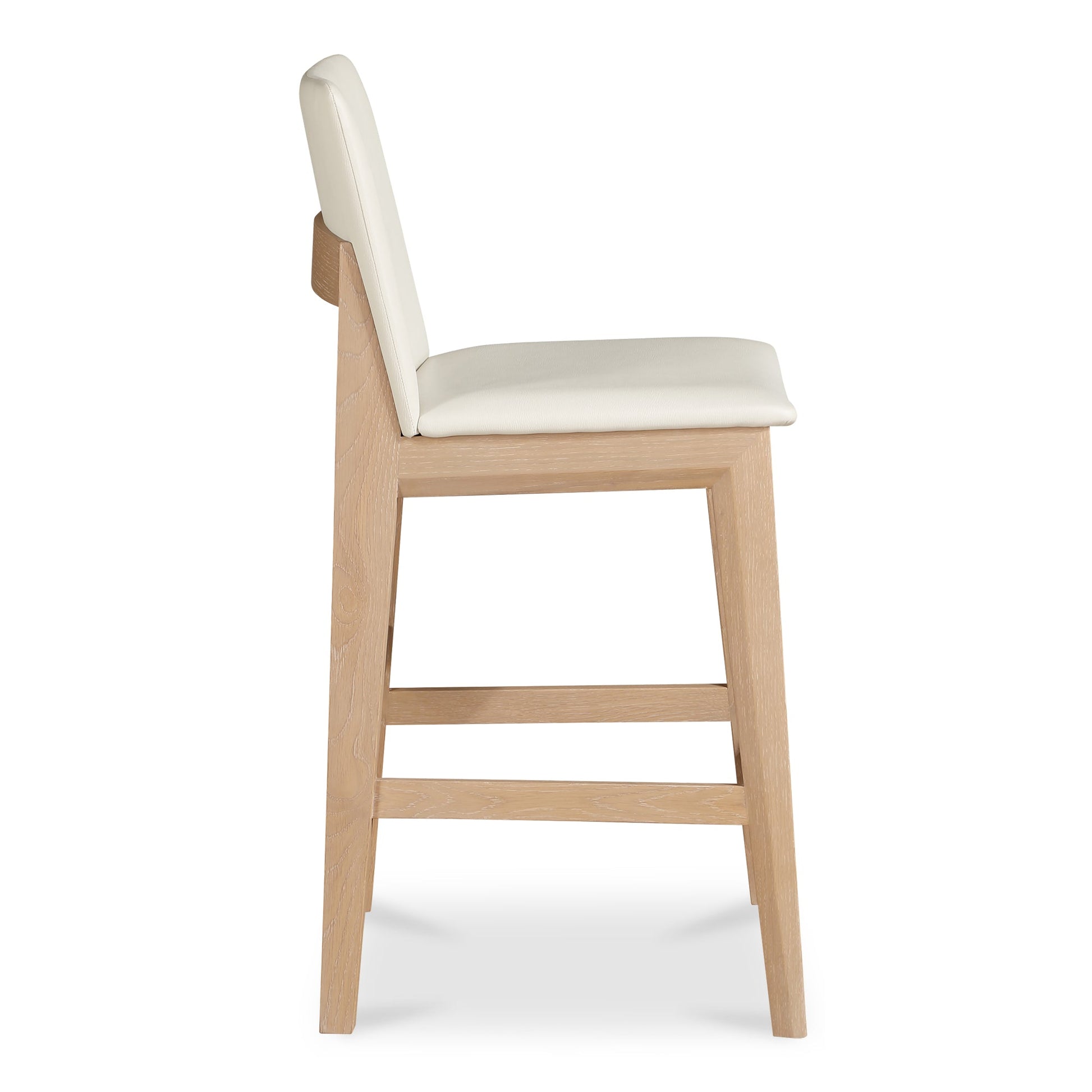 Deco White Oak Counter Stool - Ornate Home