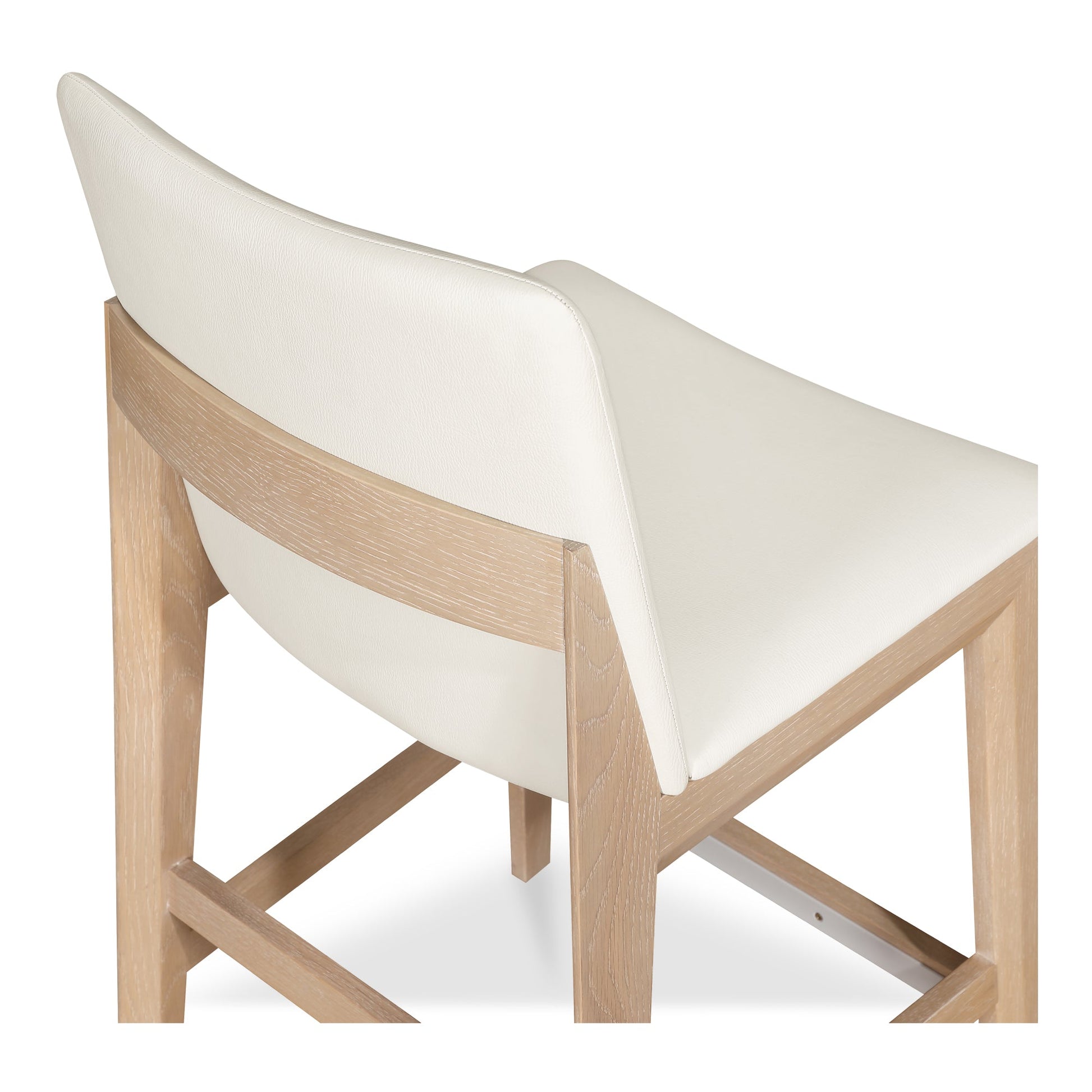 Deco White Oak Counter Stool - Ornate Home