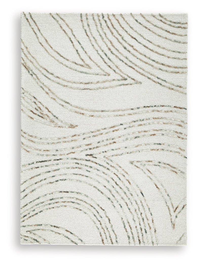 Deenbury Ivory/Green/Brown Medium Rug- Viva Furn