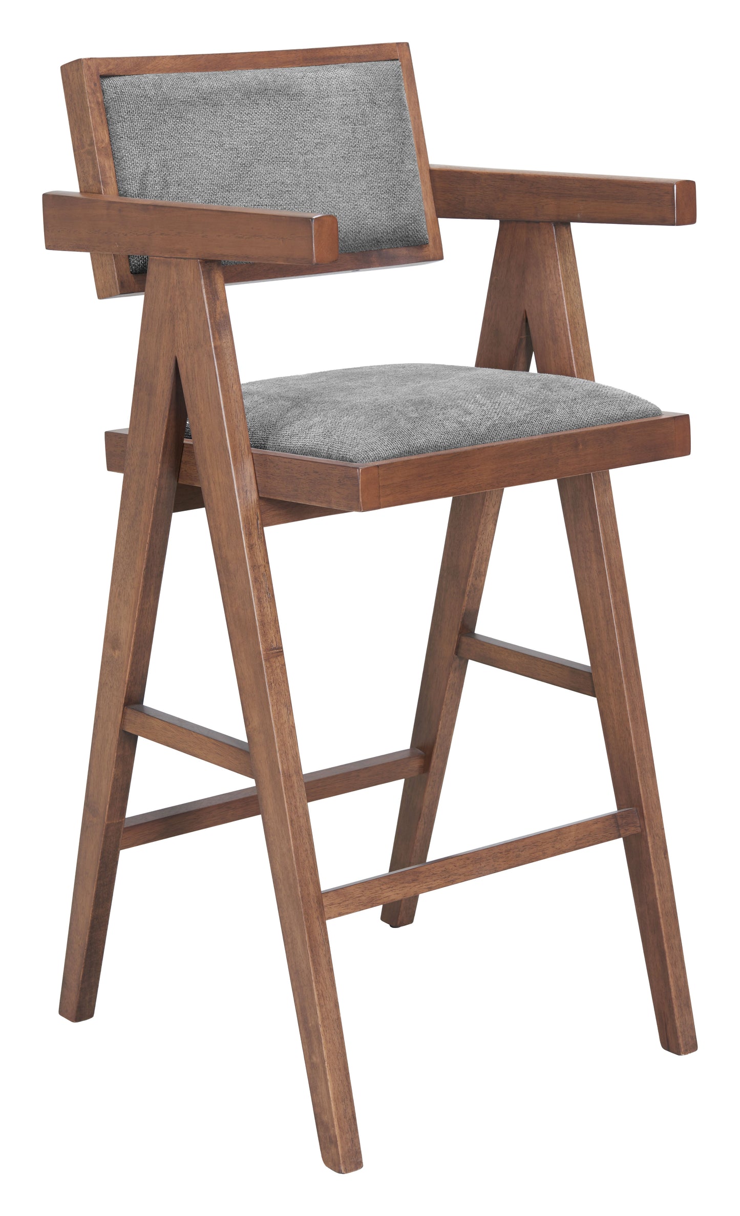 Delhi Gray & Walnut Barstool (Set of 2) - Ornate Home