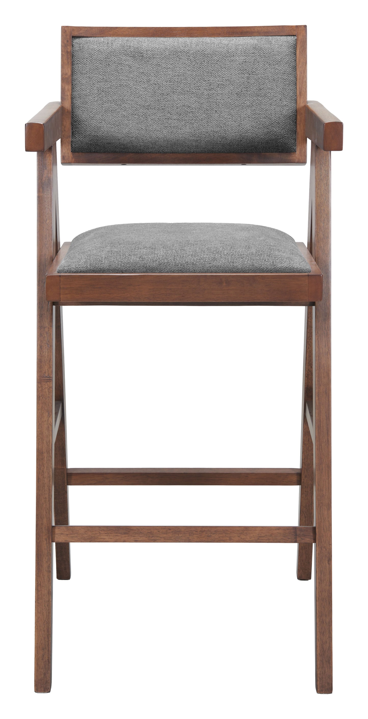 Delhi Gray & Walnut Barstool (Set of 2) - Ornate Home