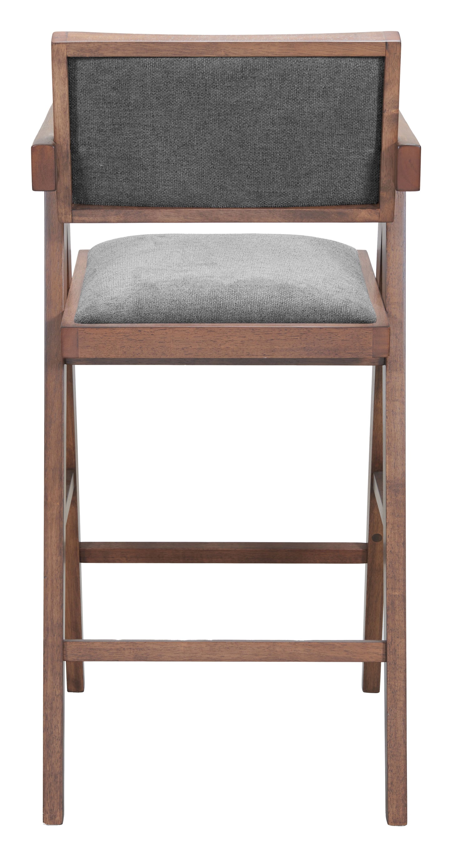 Delhi Gray & Walnut Barstool (Set of 2) - Ornate Home