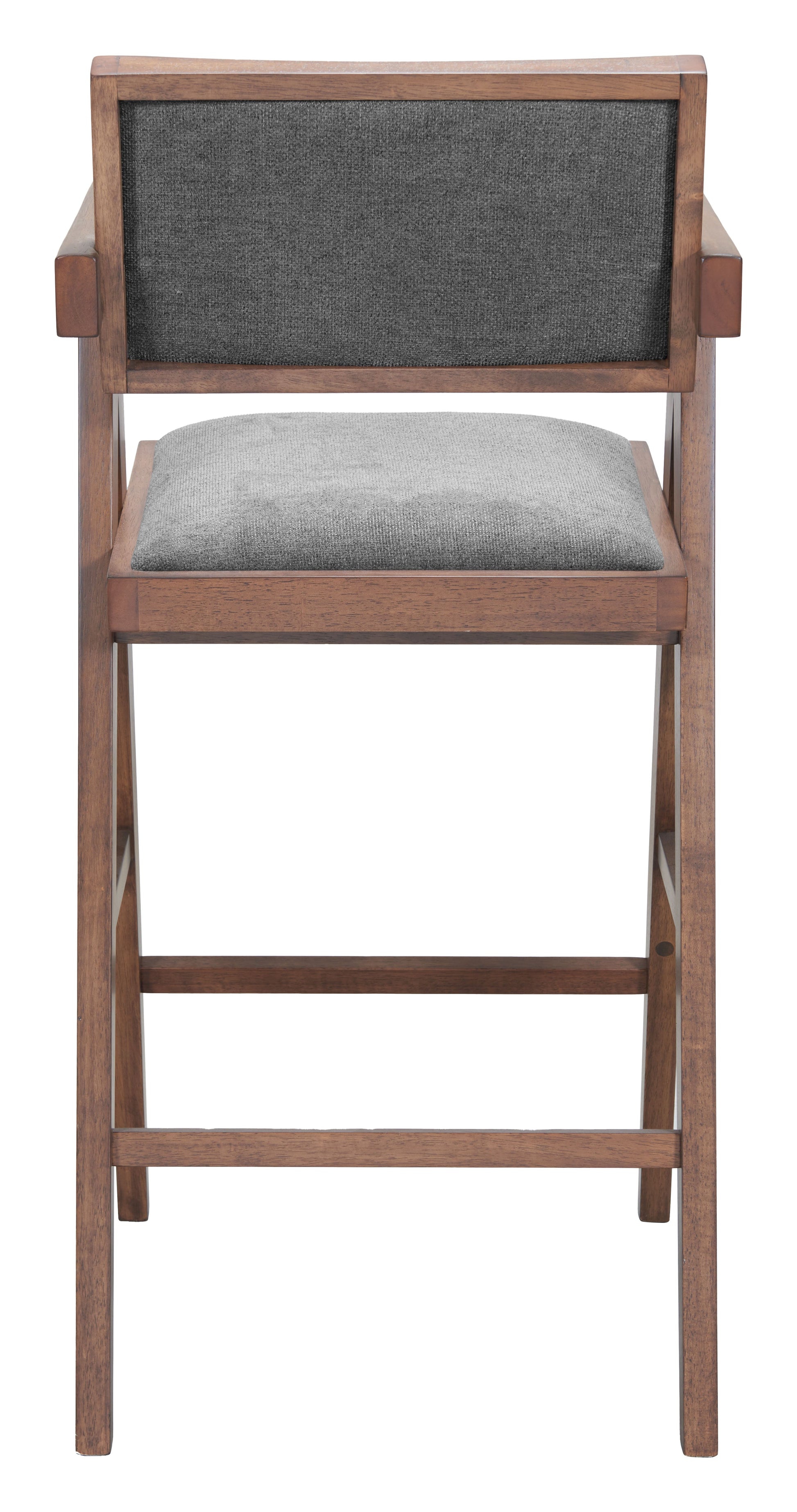 Delhi Gray & Walnut Barstool (Set of 2) - Ornate Home