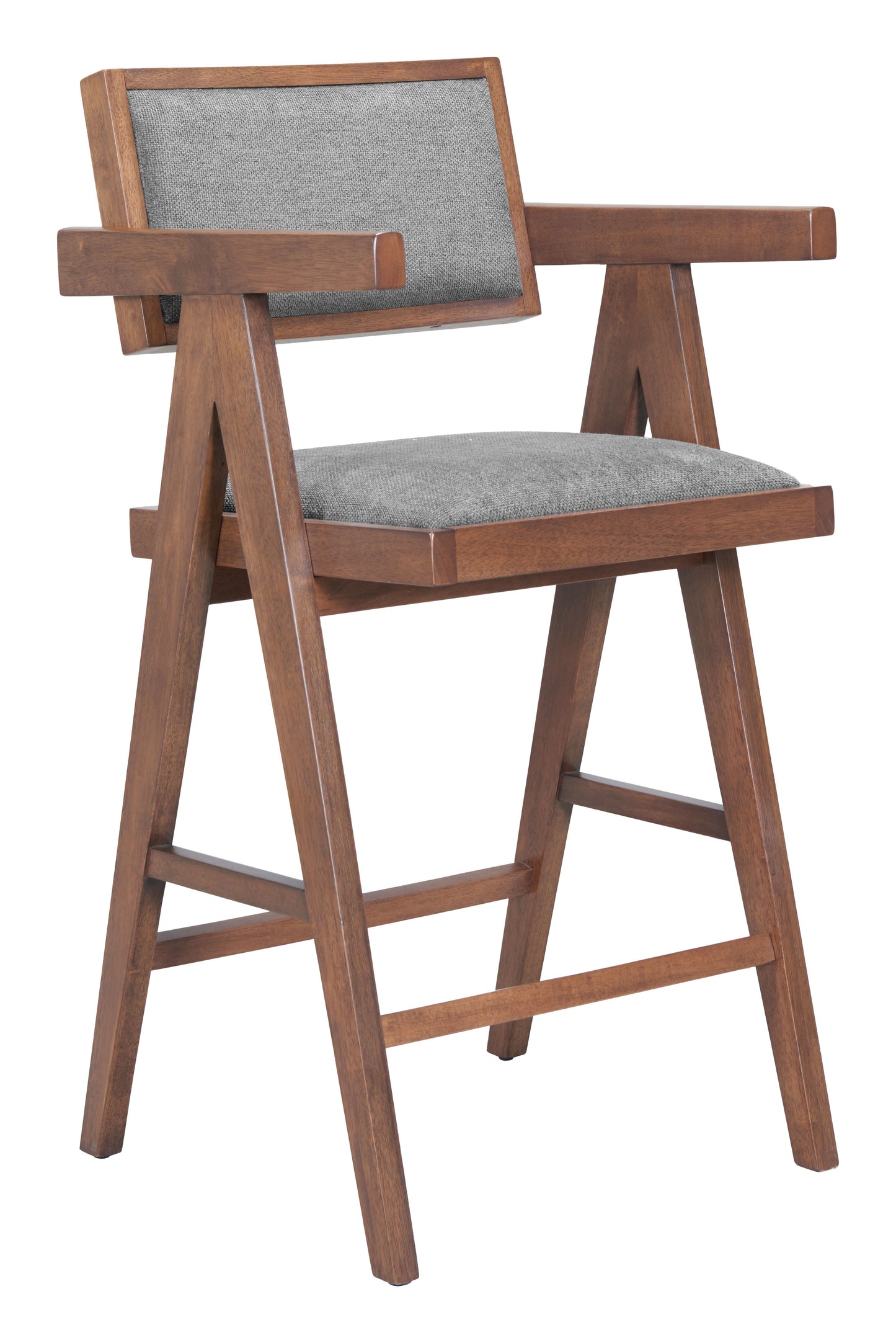 Delhi Gray & Walnut Counter Stool (Set of 2) - Ornate Home