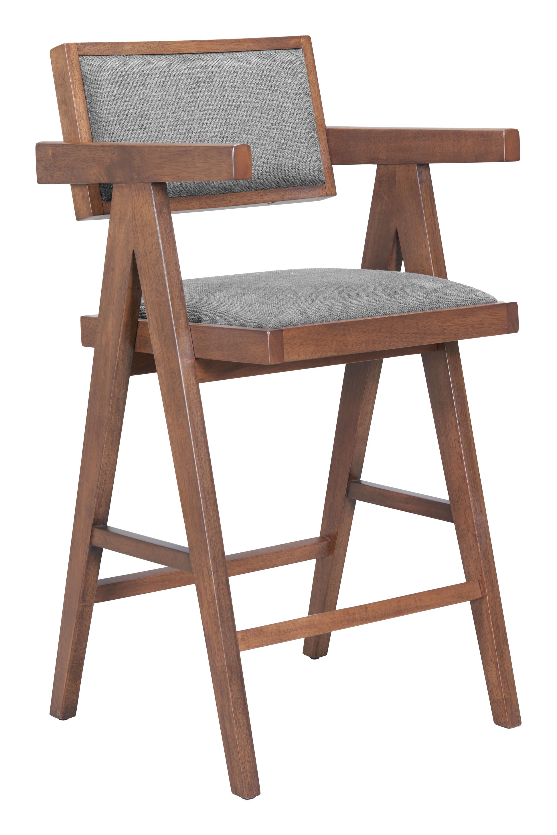 Delhi Gray & Walnut Counter Stool (Set of 2) - Ornate Home