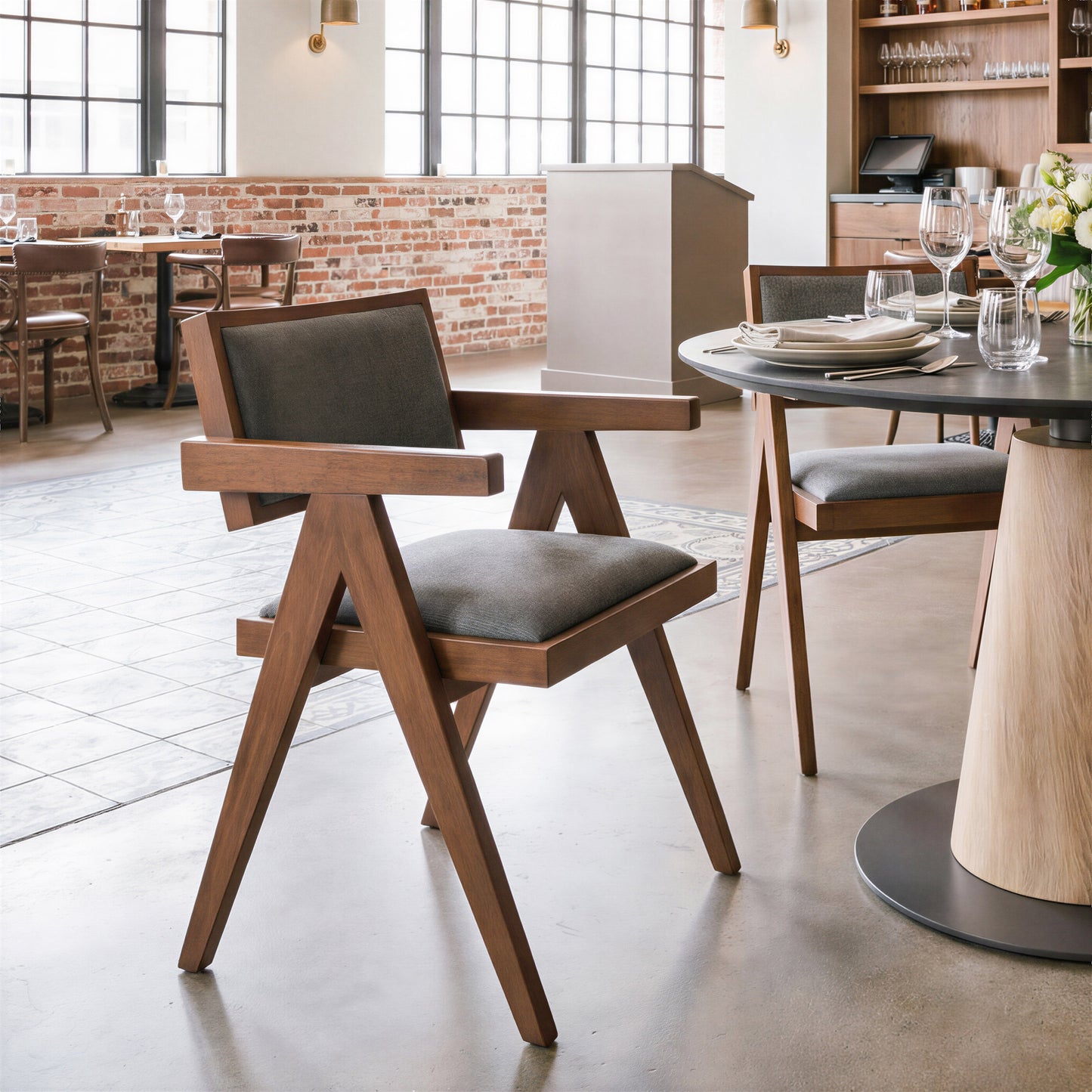 Delhi Gray & Walnut Dining Chair (Set of 2) - Ornate Home