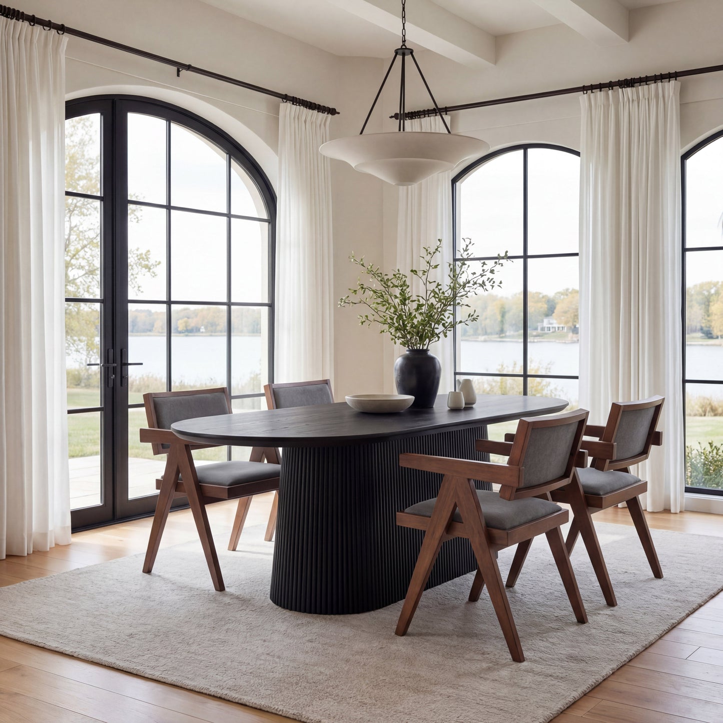 Delhi Gray & Walnut Dining Chair (Set of 2) - Ornate Home