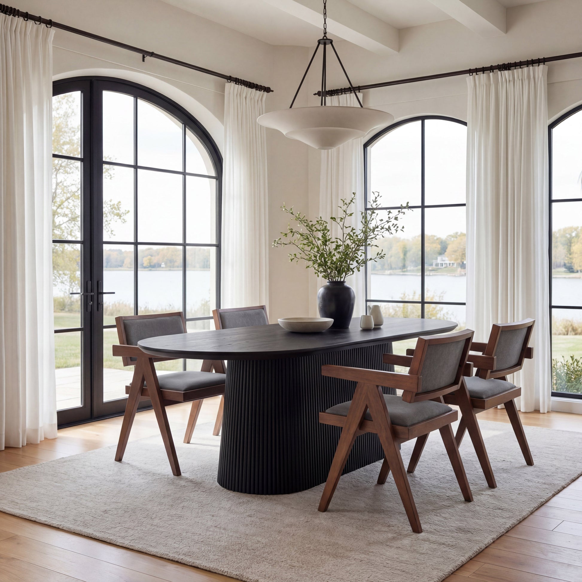 Delhi Gray & Walnut Dining Chair (Set of 2) - Ornate Home