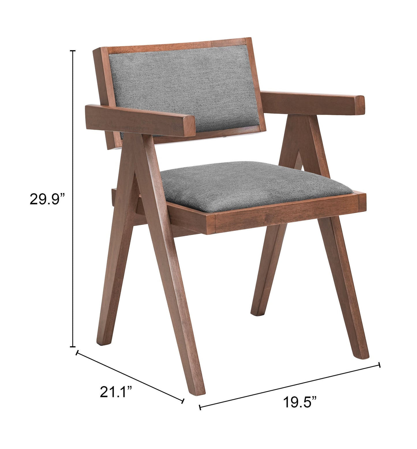 Delhi Gray & Walnut Dining Chair (Set of 2) - Ornate Home
