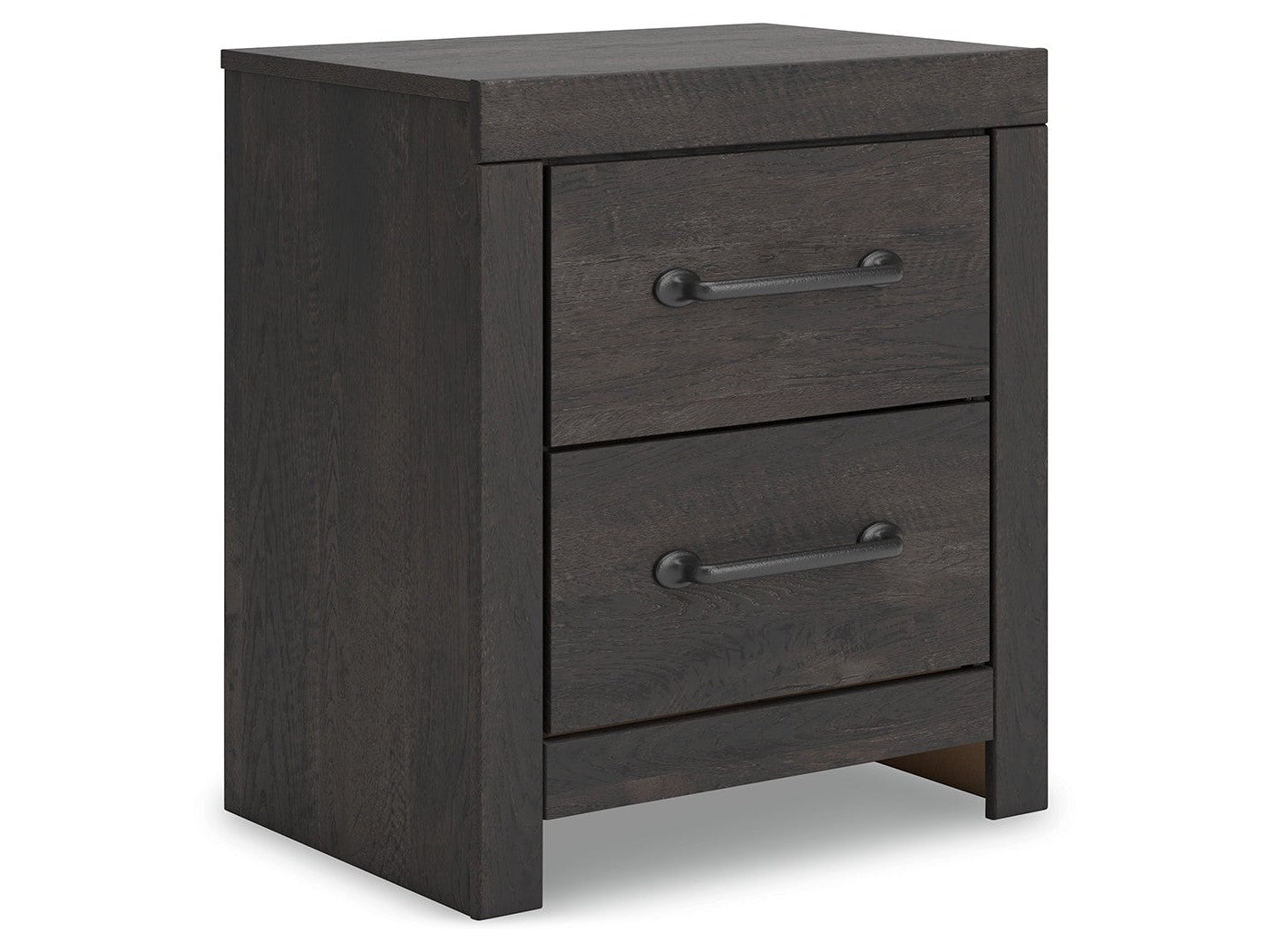Delmorta Dark Gray-22" 2 Drawer Charging Nightstand- Viva Furn