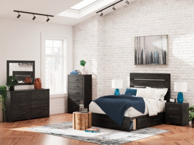 Delmorta Dark Gray-22" 2 Drawer Charging Nightstand- Viva Furn