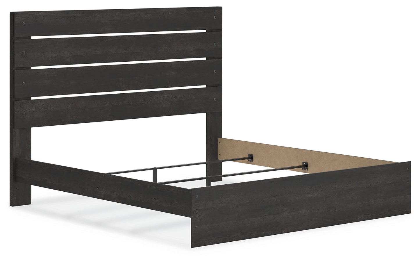 Delmorta Dark Gray King Panel Bed- Viva Furn