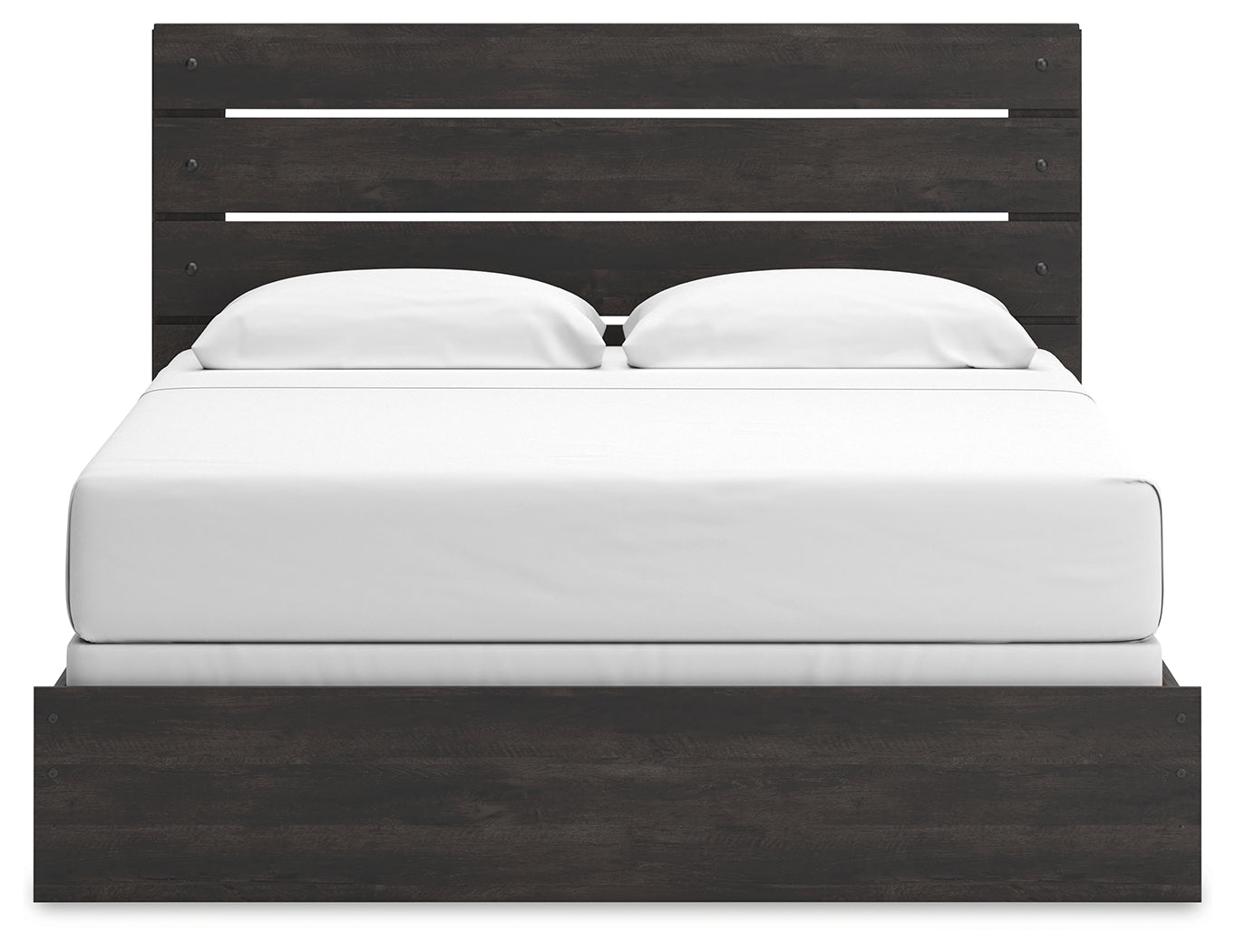 Delmorta Dark Gray King Panel Bed- Viva Furn