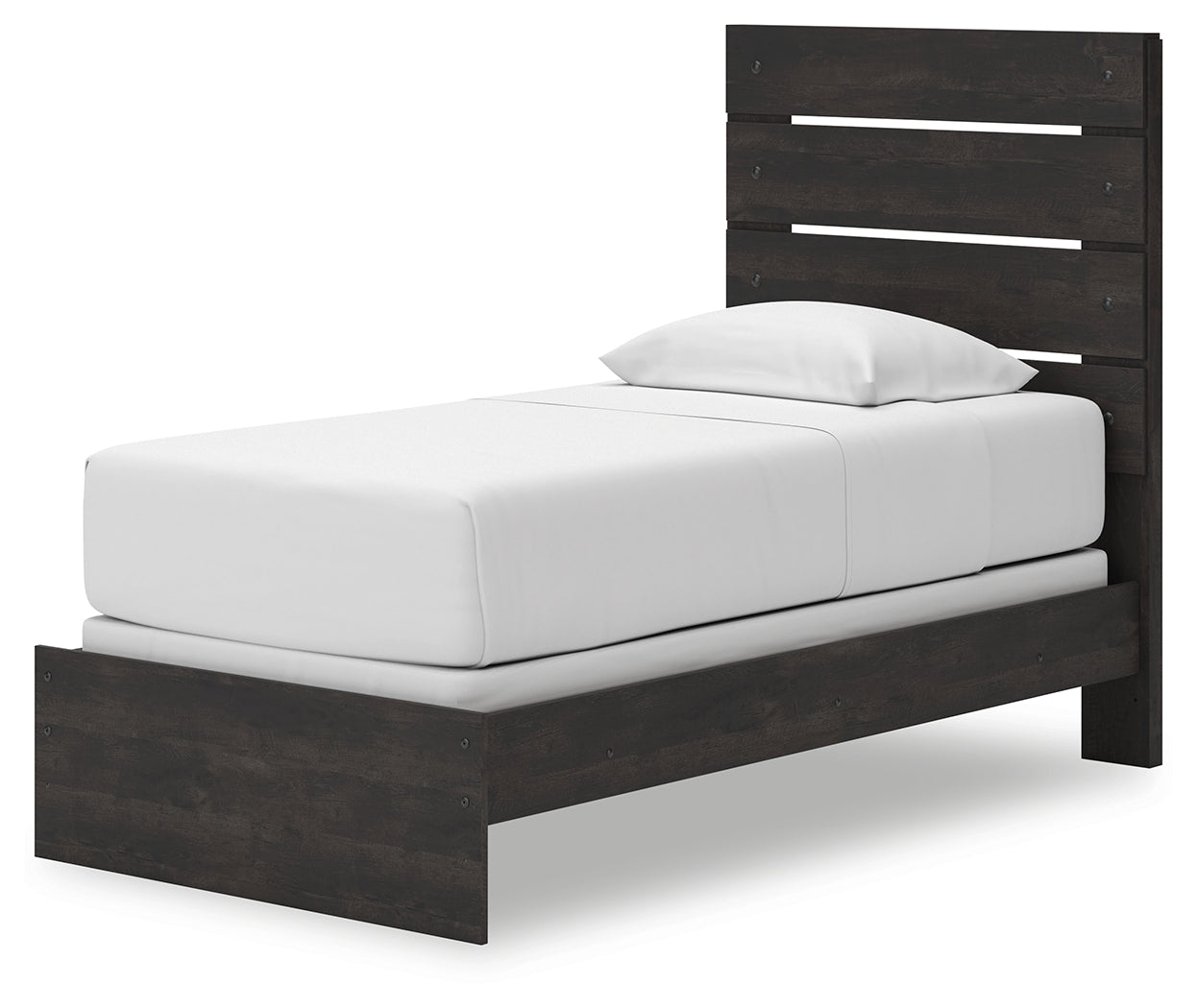 Delmorta Dark Gray Twin Panel Bed- Viva Furn