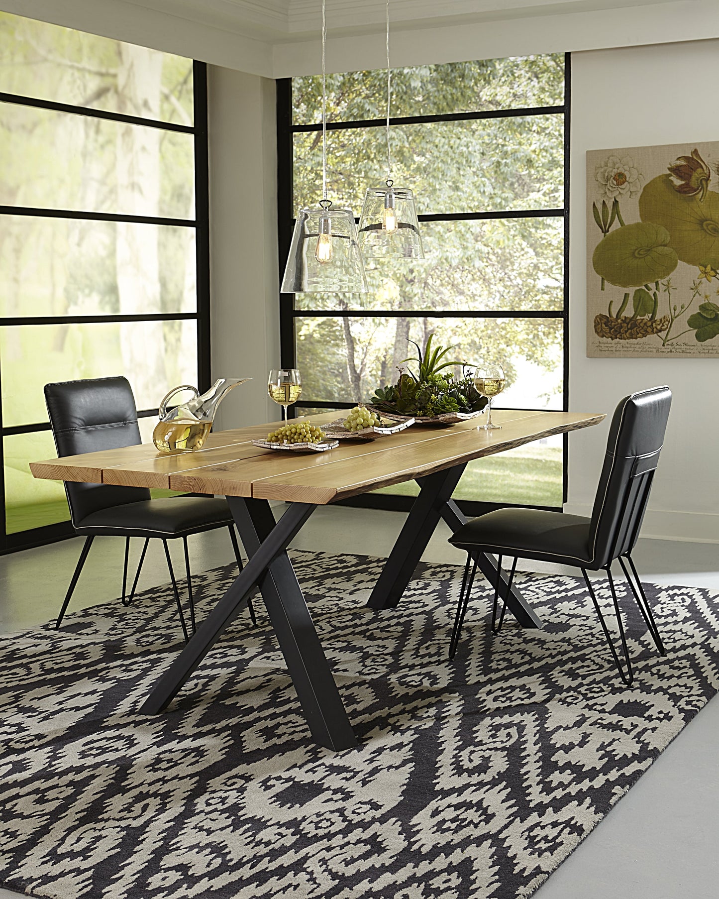 Demi Hairpin Leg Modern Dining Chair in Cobalt (Set of 2) - Ornate Home