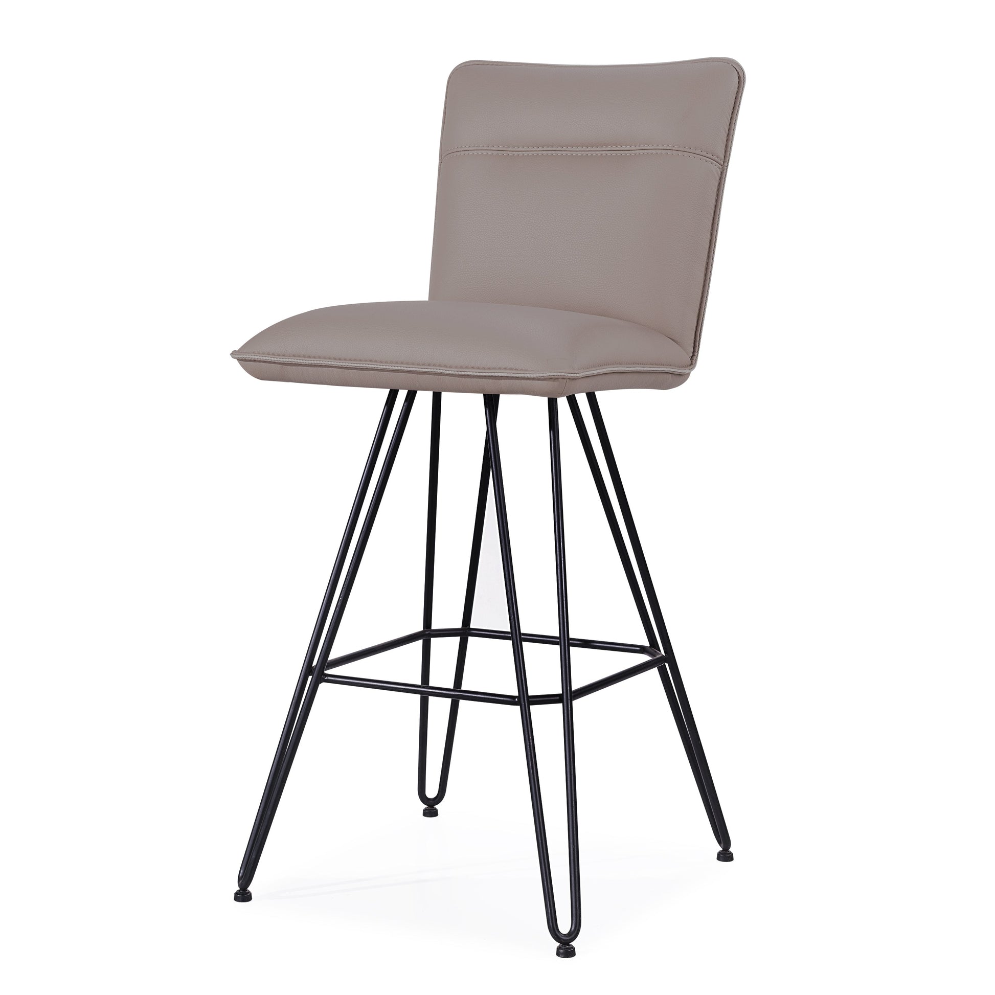 Demi Hairpin Leg Swivel Bar Stool in Taupe (Set of 2) - Ornate Home