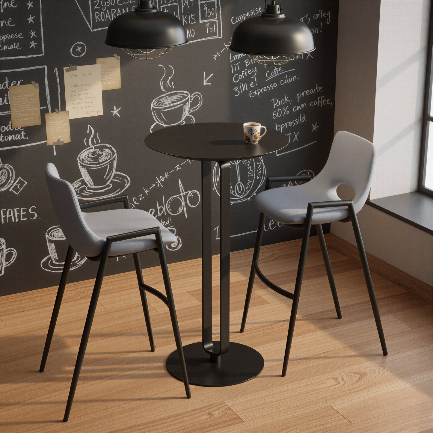 Derry Black Bar Table - Ornate Home