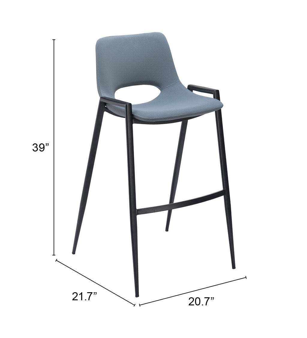 Desi Azure Gray Barstool (Set of 2) - Ornate Home