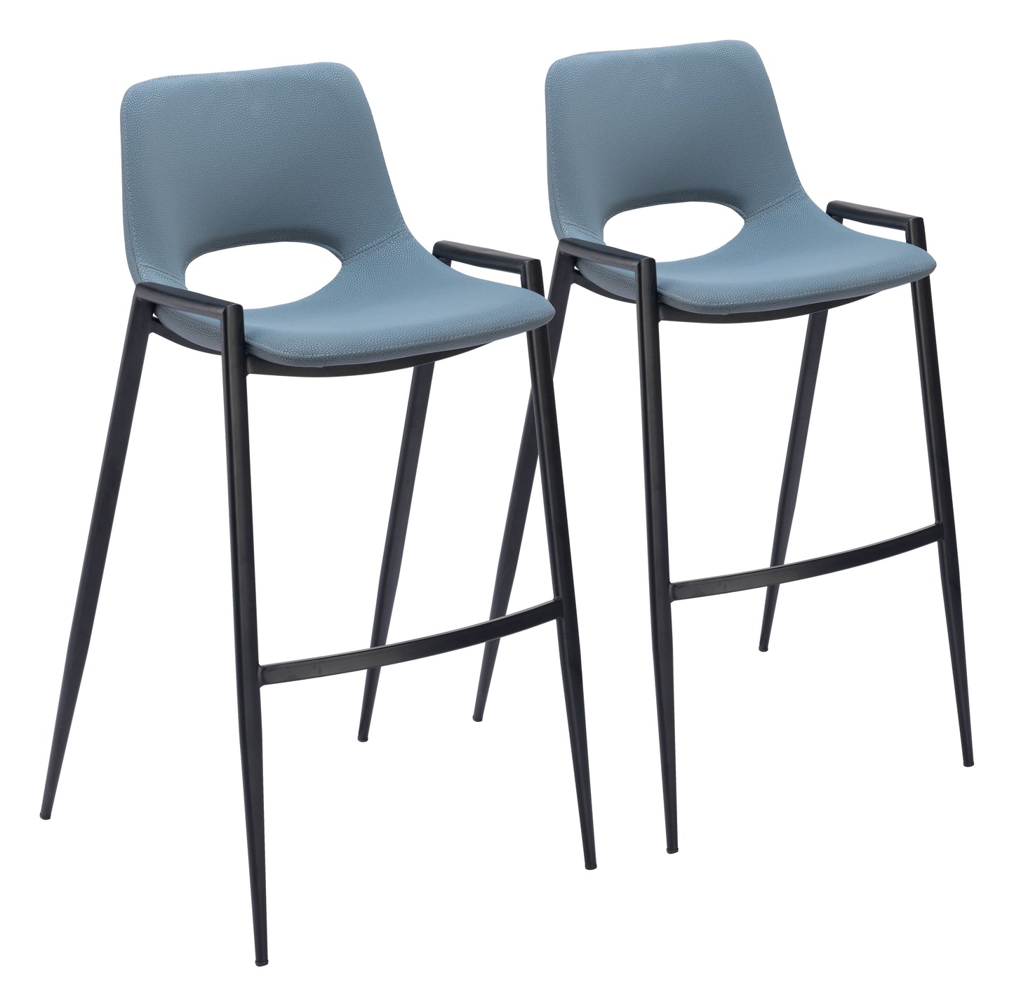 Desi Azure Gray Barstool (Set of 2) - Ornate Home