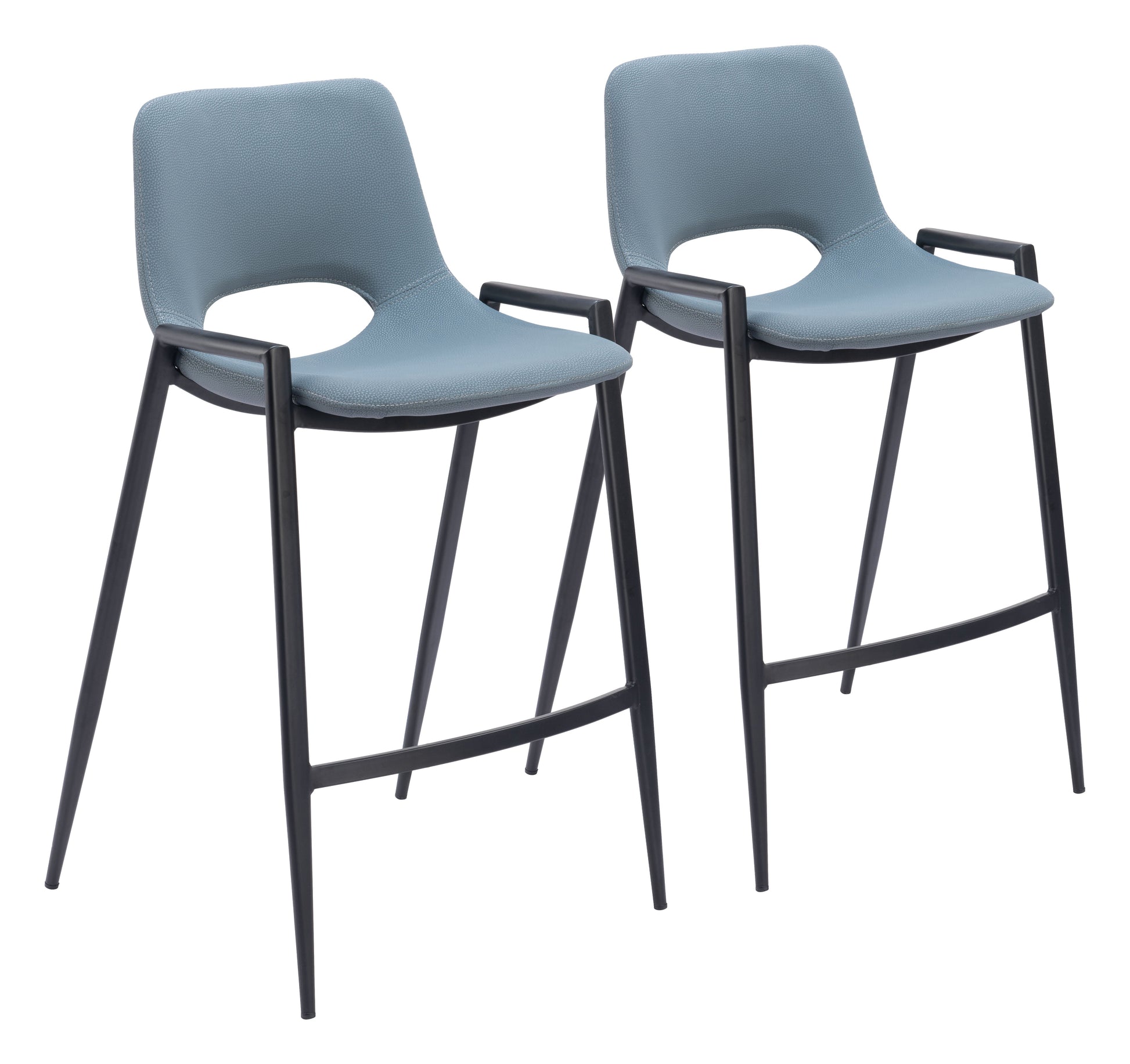 Desi Azure Gray Counter Stool (Set of 2) - Ornate Home