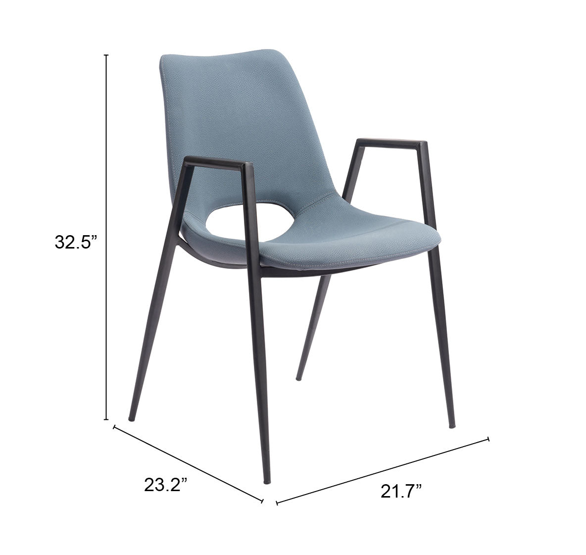 Desi Azure Gray Dining Chair (Set of 2) - Ornate Home