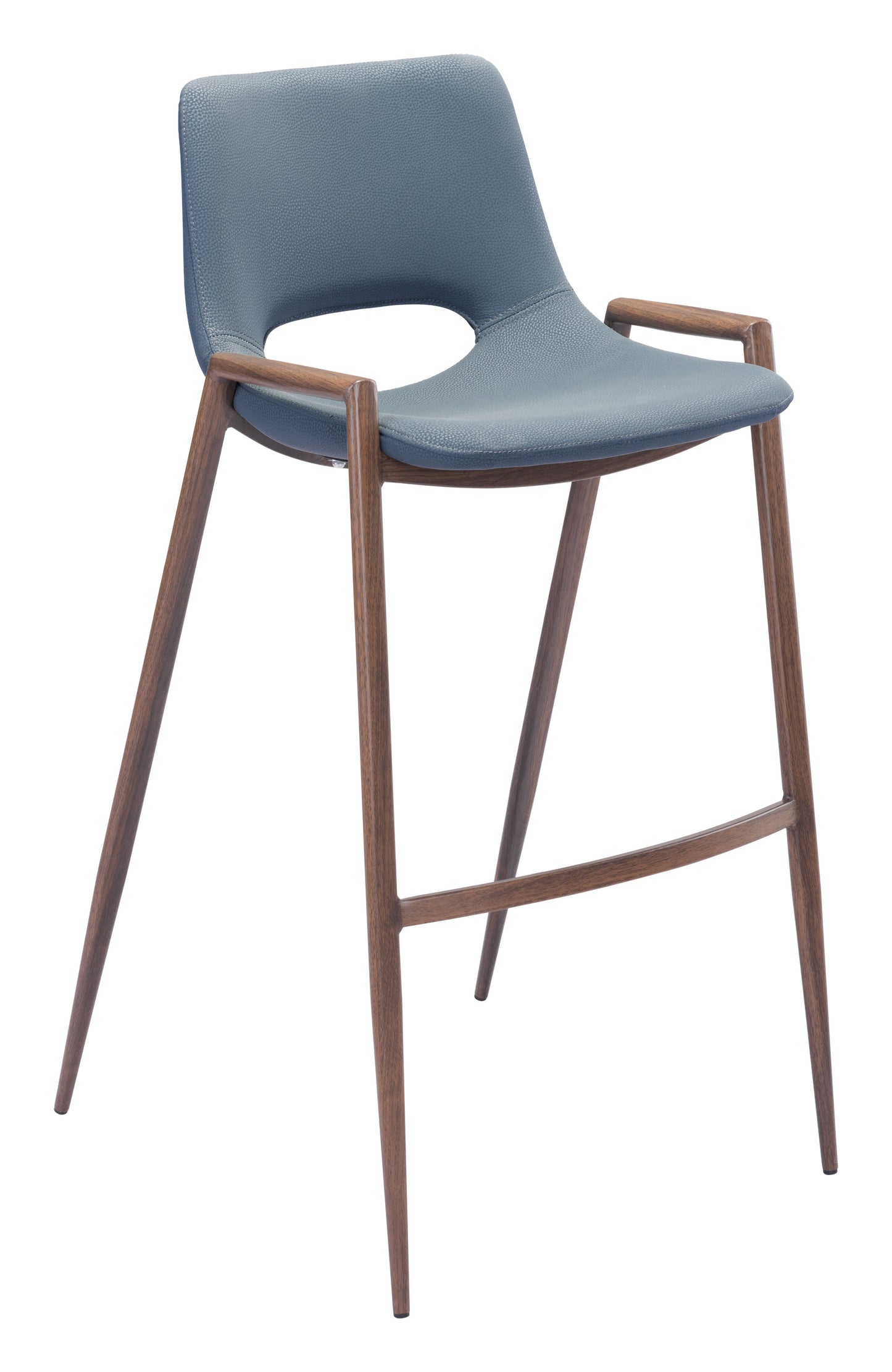 Desi Azure Gray & Walnut Barstool (Set of 2) - Ornate Home