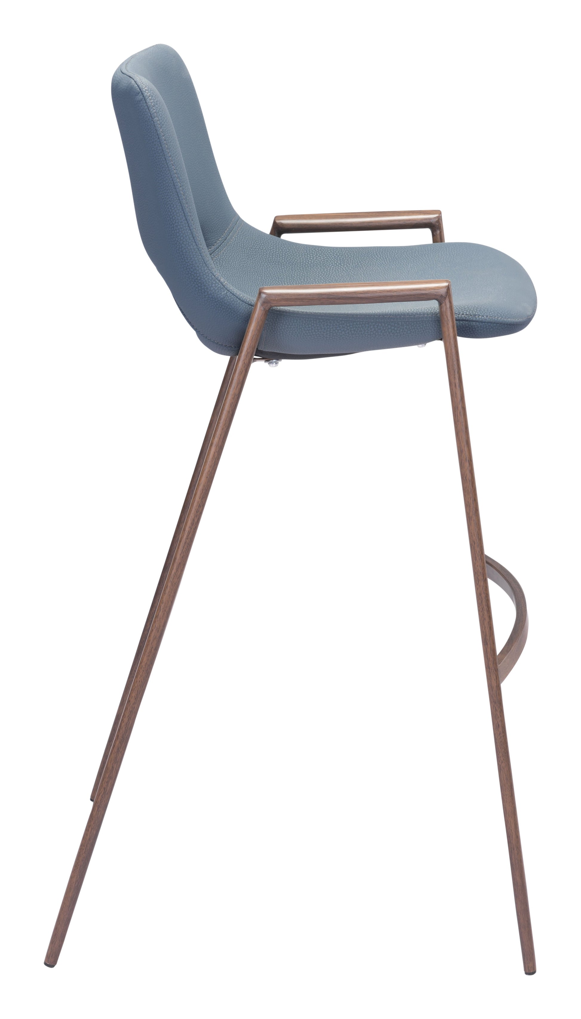 Desi Azure Gray & Walnut Barstool (Set of 2) - Ornate Home