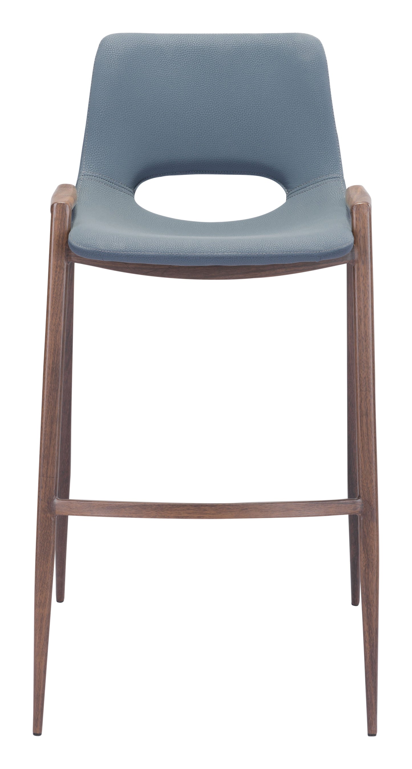 Desi Azure Gray & Walnut Barstool (Set of 2) - Ornate Home